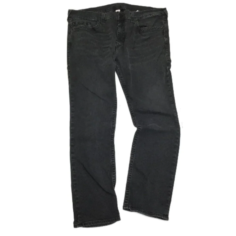 True Religion Ricky Relaxed Straight Black Jean 42
